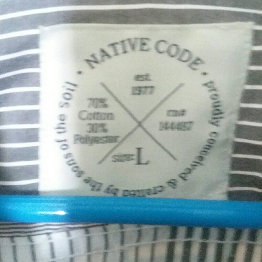 Mens Native Code Button Up Shirt - Picture 3 of 3